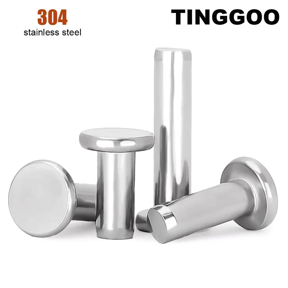 5/50 Stück M1,5 M2 M2,5 M3 M4 M5 M6 M8 GB109 304 Edelstahl Flachrundkopf Vollniet Selbststopfende Knock-on Nietnagelschrauben Image