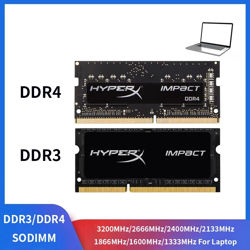 DDR4 RAM Laptop DDR3 Memoria DDR3L 16 GB 8 GB 4 GB Notebook-Speicher 1333 1600 1866 2133 2400 2666 3200 MHz 1,2 V 1,5 V 1,35 V Image
