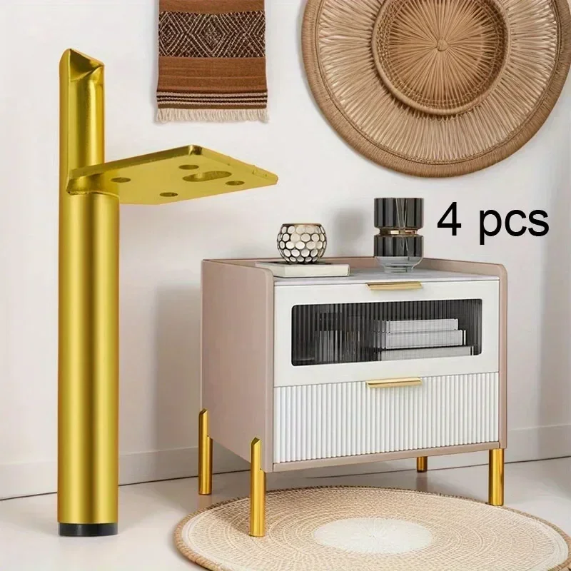 4 Stück Möbelbeine, Couchtischfüße, Metallmöbelbeine für Sofa, Schrank, seitlich montierte Möbel, DIY-Ersatzfüße Image