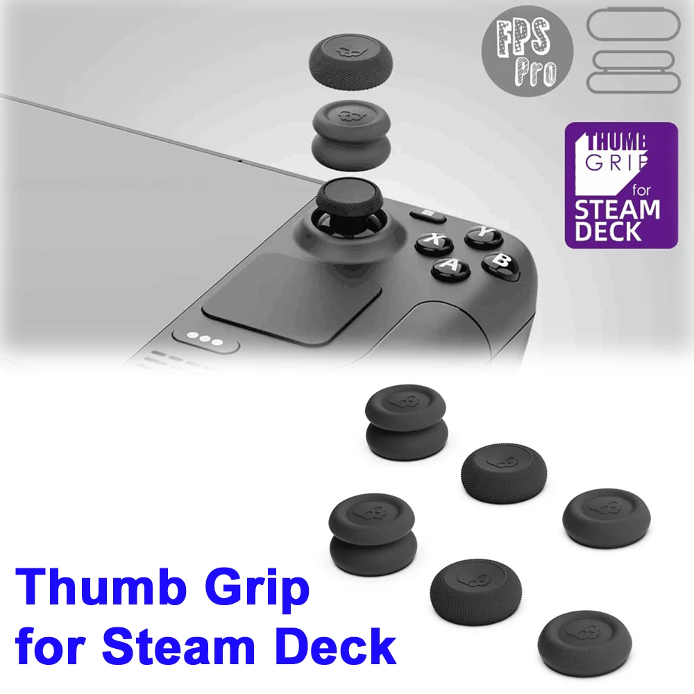 Ergonomische Joystick-Kappen für Steam Deck-Spielekonsolen, rutschfeste, langlebige Daumengriff-Abdeckungen, einfache Installation, heißer Verkauf, kostenloser Versand Image