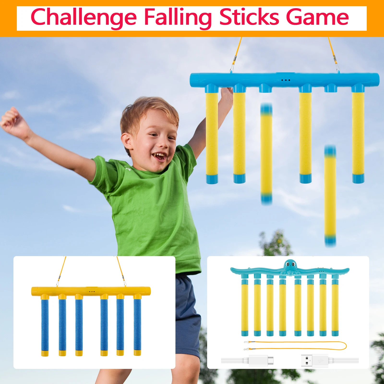 Challenge Falling Sticks Spiel Kinder Stick Catching Spielzeug Training Reaktionsfähigkeit Hand Auge Eltern-Kind-Interaktive Sportspiele Image