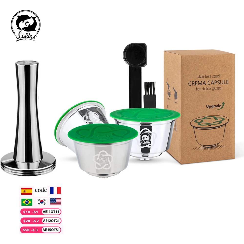 ICafilas wiederverwendbare Dolce Gusto Kaffeekapsel, 3. Kunststoff, nachfüllbare Dolce Gusto Kaffeekapsel, passend für Nescafe-Kaffeemaschine Image