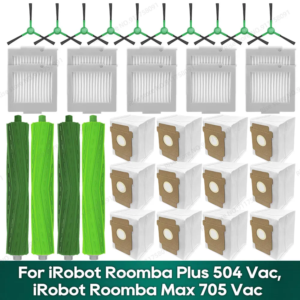 Kompatibel für iRobot Roomba Max 705 Vac / Roomba Plus 504 VAC Ersatzteile Hauptbürstenfilter Staubbeutelzubehör Image