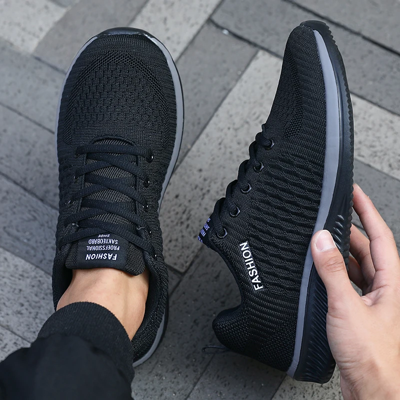 Herren-Mesh-Laufschuhe, athletisches Fitnessstudio, leichte Herren-Freizeitschuhe, 2025, modische, atmungsaktive Strick-Walking-Schuhe, Größe 39–46 Image