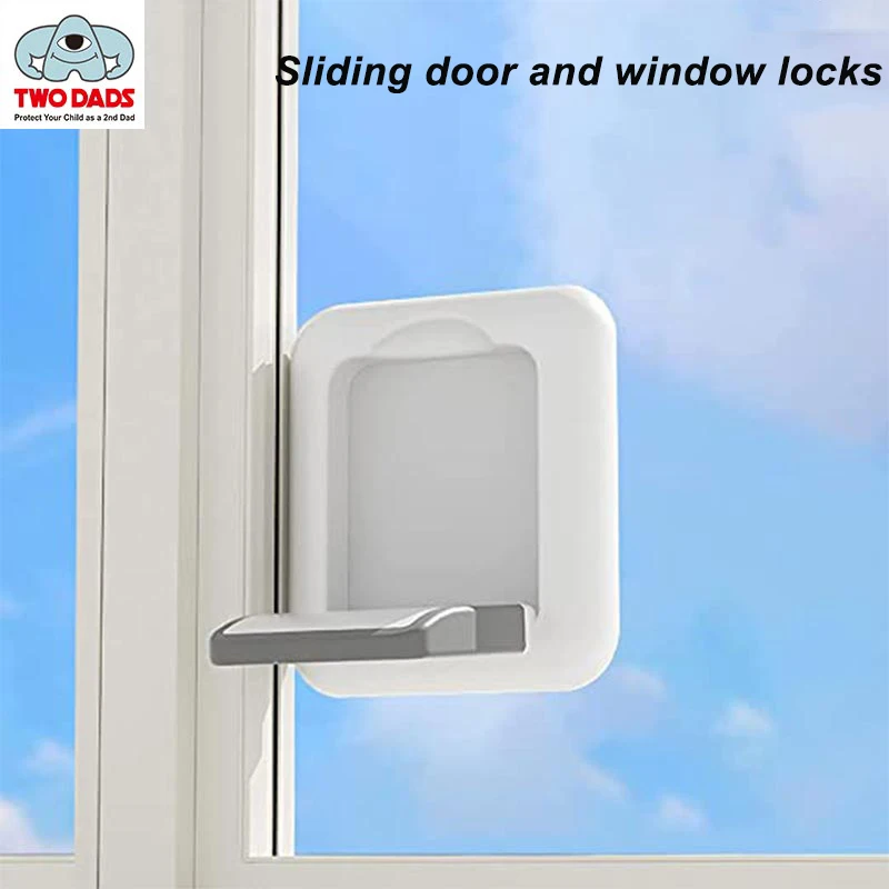 Neue Baby Schiebetür Fensterschloss Anti-Fall Windows Limiter Home Locker Schiebetürschlösser Keine Bohrwerkzeuge erforderlich Weiß Image