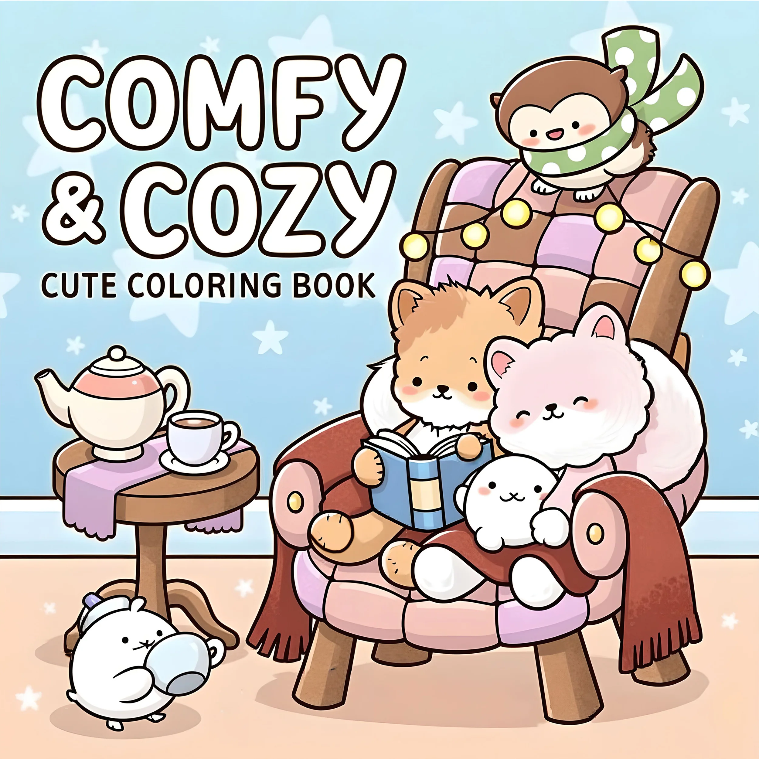 COMFY & CZY Malbuch mit kräftigen, einfachen Mustern für Erwachsene, niedliches Zeichenbuch, perfektes Geschenk für Party und Geburtstag Image