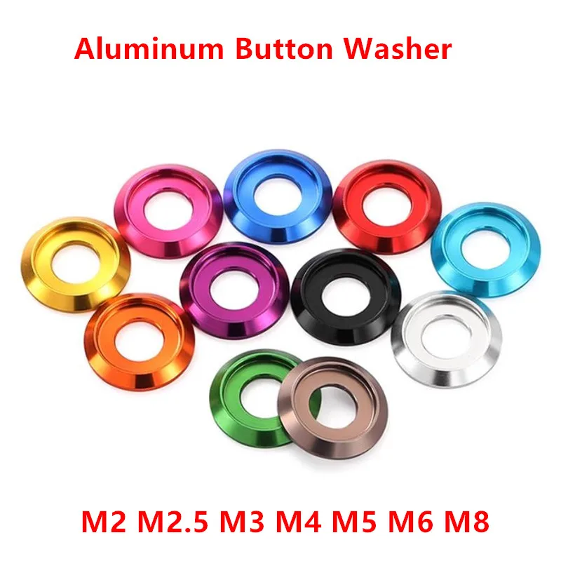 5 stücke/10 stücke m2 m 2, 5 m3 m4 m5 m6 m8 cnc bunte Aluminium-Becher kopfs cheibe für Knopf kopfs ch raube Image