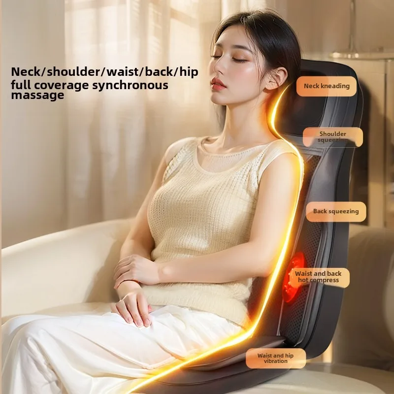 Massage-Sitzkissen mit Wärme, Ganzkörper-Vibrationswärmer, Rückenmassagegerät für Stuhlpolster, Kneten, Weihnachtsgeschenke für Frauen und Männer, Hom