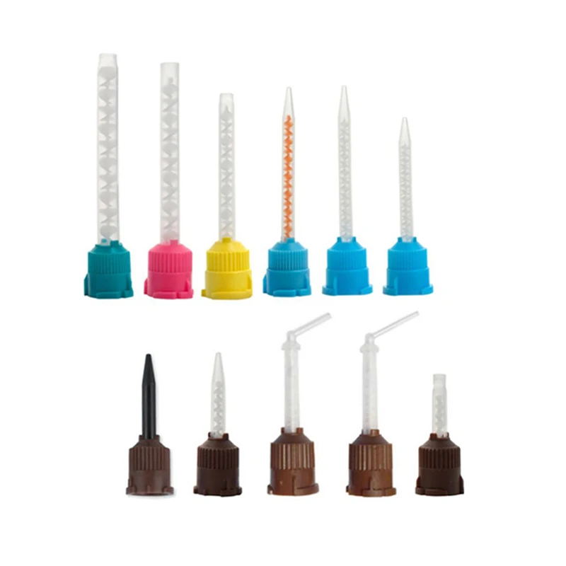 50Pc Dental Silikon Gummi Förder Mischkopf Einweg Abdruck Materialien Mischen Tipps Mischen Rohr Labor Farbe Rohre Image