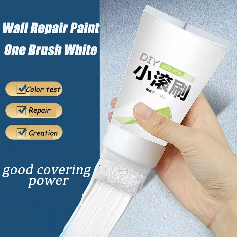 100g Weiß Rosa Wand Kleine Roller Pinsel Farbe Innenwand Reparatur Haushalt Wand Graffiti Reparatur Umweltschutz Farbe
