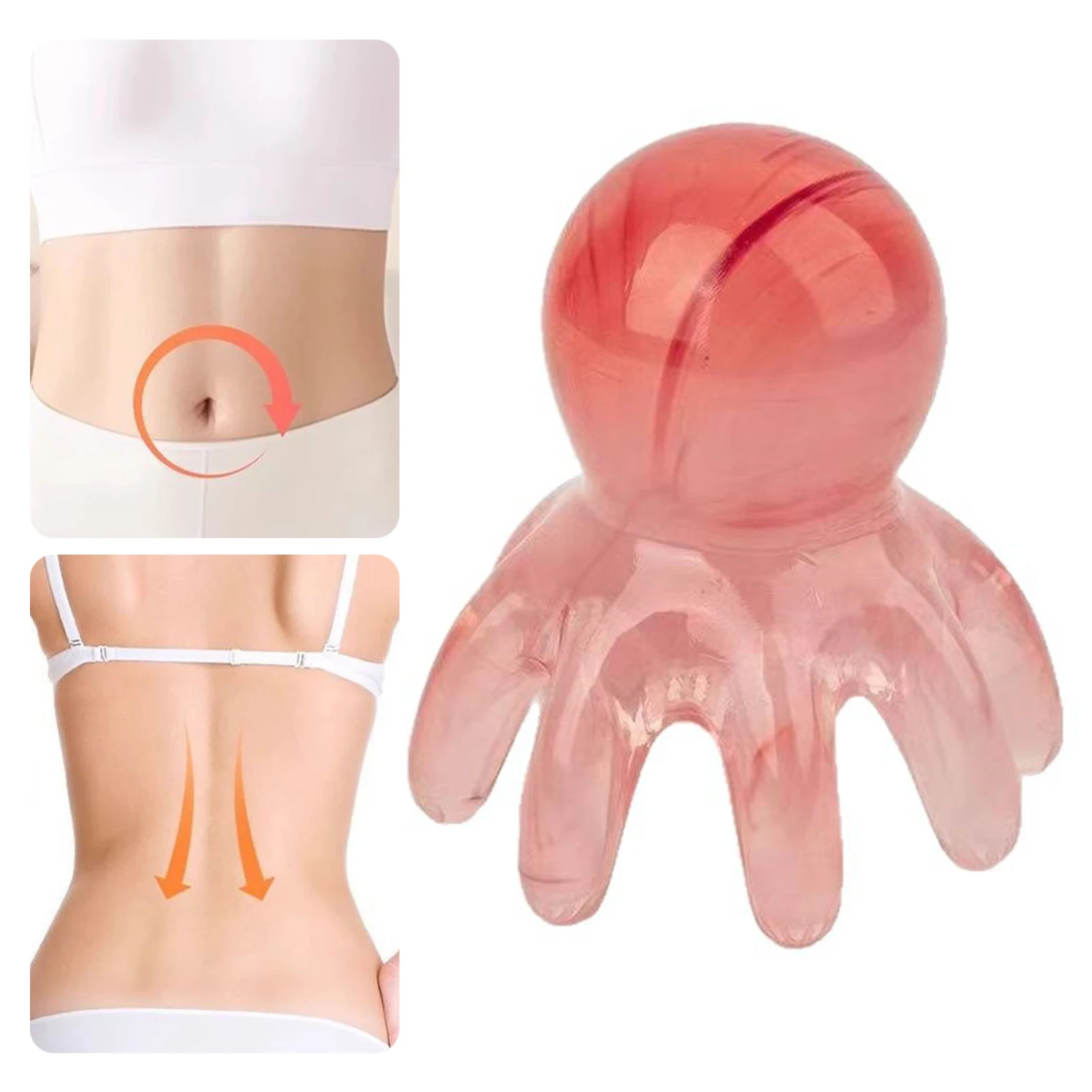 Kopfhaut-Massagekamm in Oktopus-Form, 8 Tentakel, Kopfkratzkamm, tragbar, für die Massage zu Hause und im Büro Image
