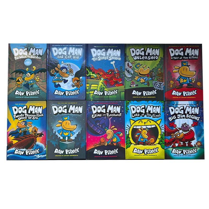 5 Bücher/Set Dog Man Detective Dog's Adventures Hardcover New Edition Set Bilder Englische Bücher Comic