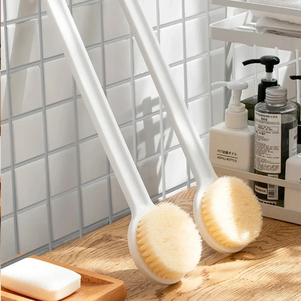 Rückenbürste mit langem Griff für die Dusche, weiche Borsten, Körperpeeling, Badebürste, Hautgesundheit, Dusche, Rückenwäscher, Badzubehör Image