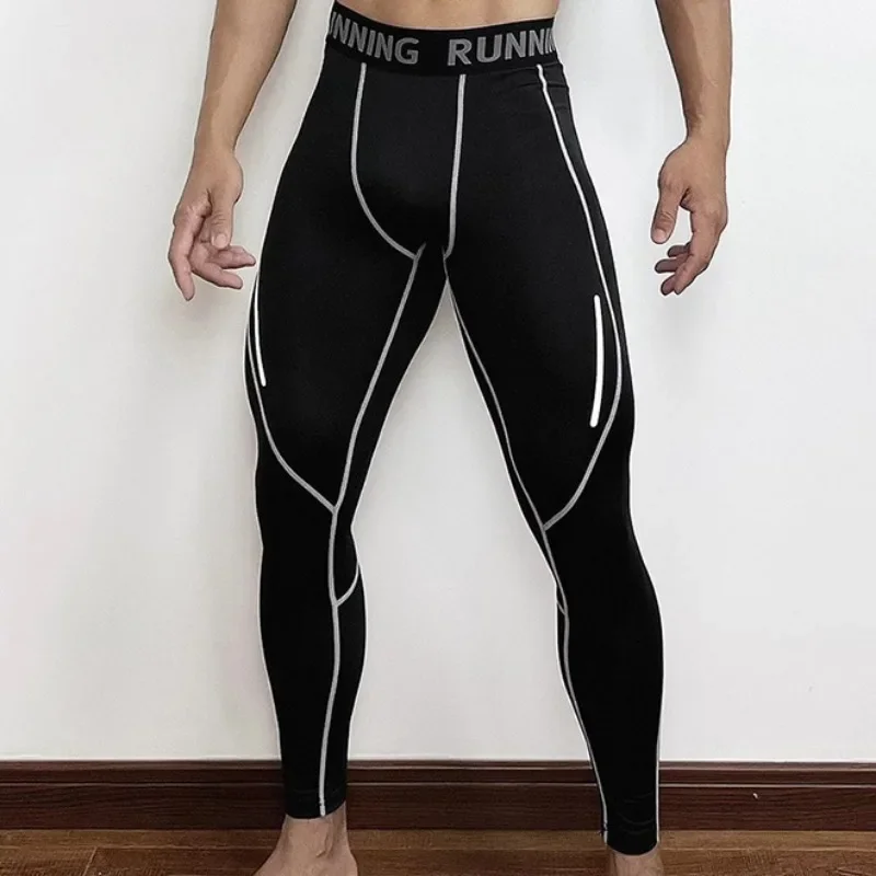 Enge Kompressionshose für Herren, schnell trocknend, Sportbekleidung, Laufhose, Herren-Leggings, Fitness-Training, sexy Sport-Gymnastik-Leggings Image