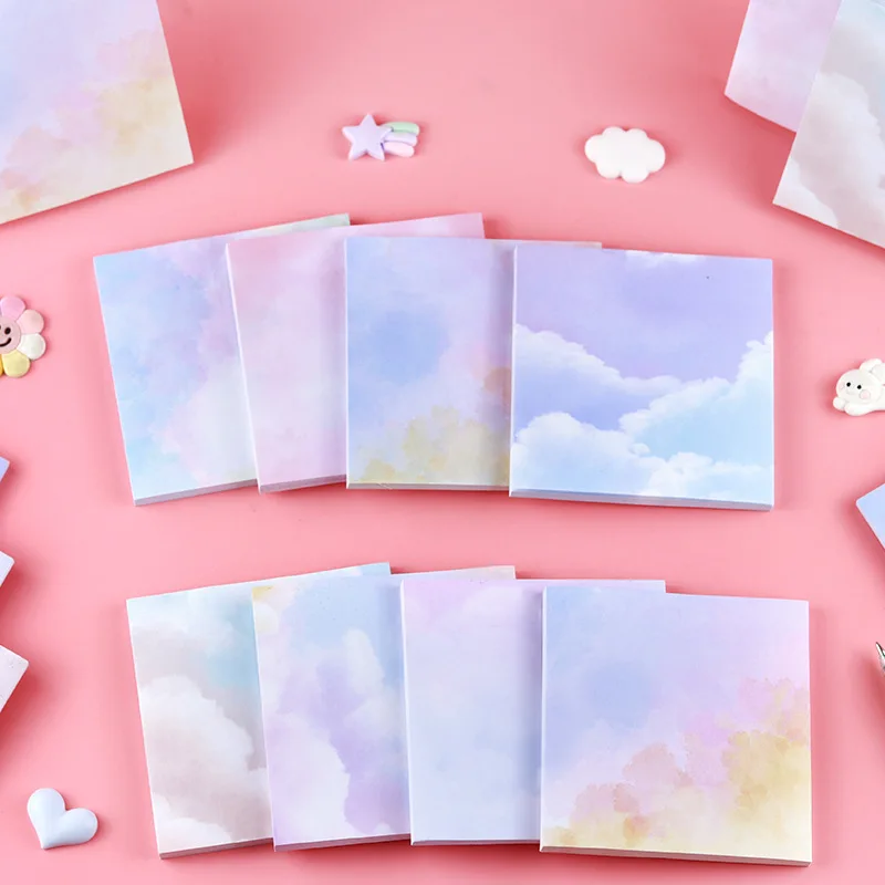 Geschenk Bunte Sternenhimmel Klebrige Notizblöcke Notizen Gute Qualität und Niedriger Preis Einfaches Büro Schulbedarf Kawai Briefpapier Schön Image