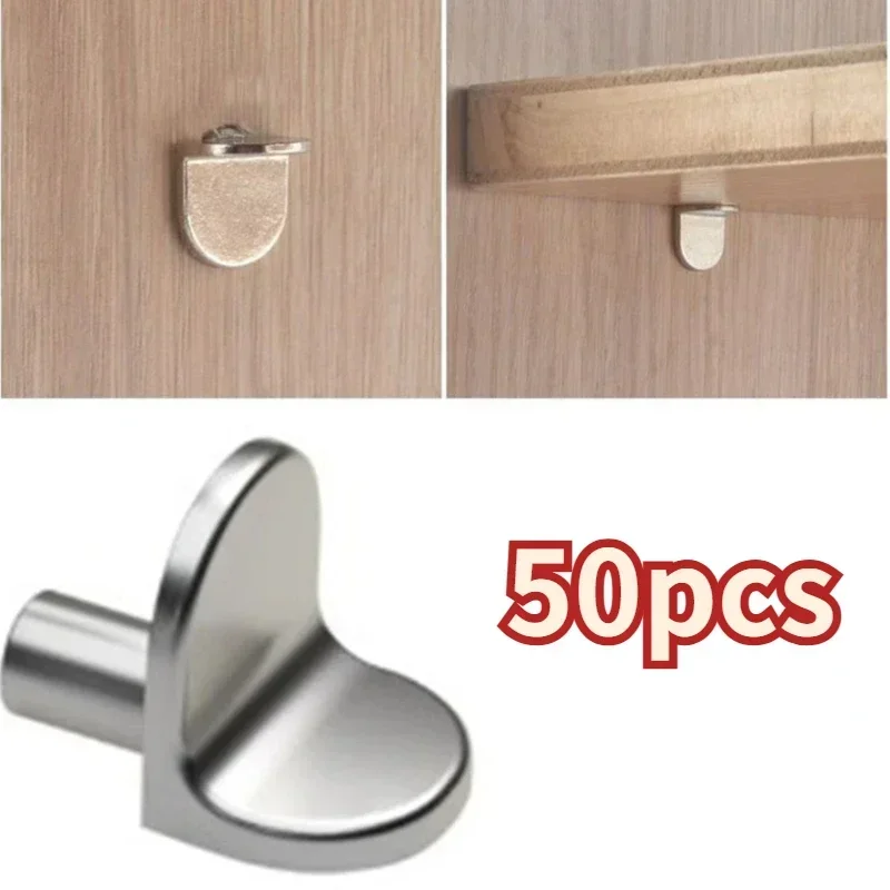 50/10 Stück L-förmige Regalträgerbolzen Heringe Stifte Stecker 5 mm Schranktrenner Holz Glasschichtbrett Möbelhalterungshalter Image
