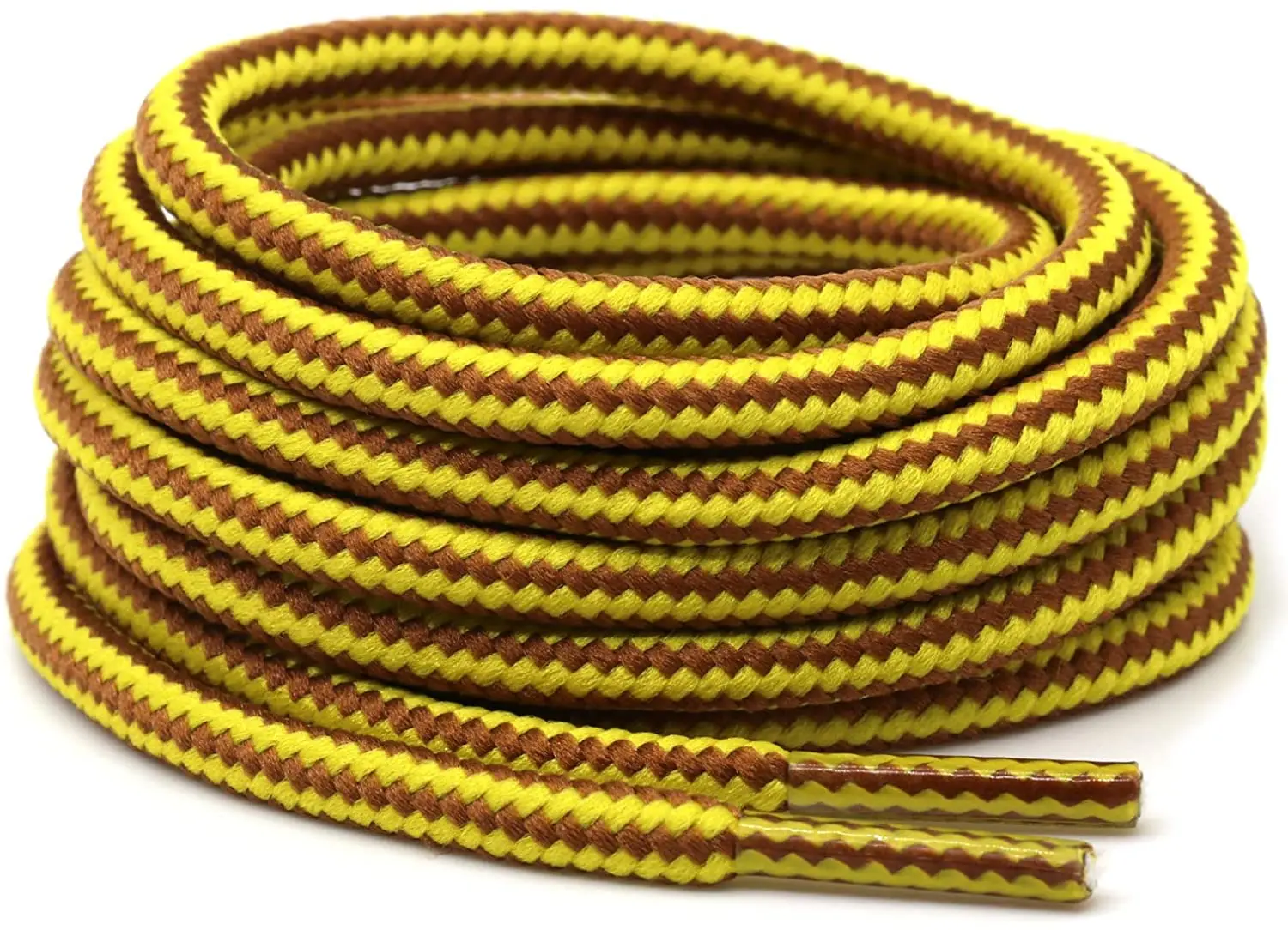 1 Paar 18 Farben gestreifte zweifarbige Schnürsenkel runde Outdoor-Turnschuhe Schnürsenkel Baumwollstiefel Schnürsenkel 70 cm 90 cm 120 cm 150 cm Image
