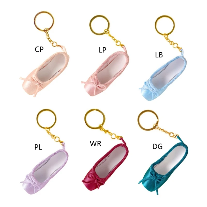 652F Süßer Satin-Ballettschuh-Schlüsselanhänger, handgefertigter Spitzenschuh-Anhänger, Taschenanhänger, Ballett-Accessoire, für Image