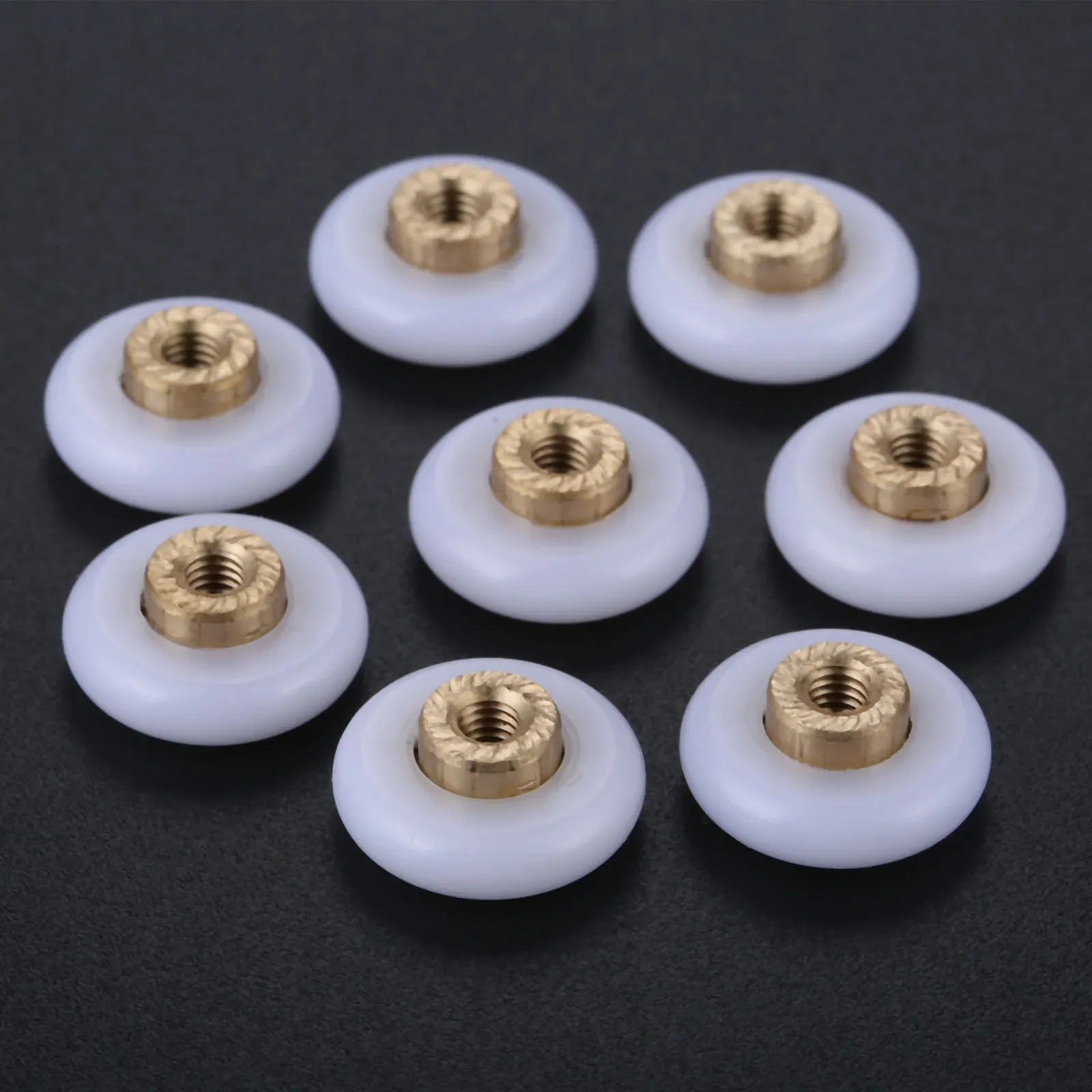 DRELD 8 Stück 18 mm Durchmesser Bad-Duschtürrollen/Läufer Räder Riemenscheiben Rad Ersatzteil für Duschkabinen Kabinen Läufer