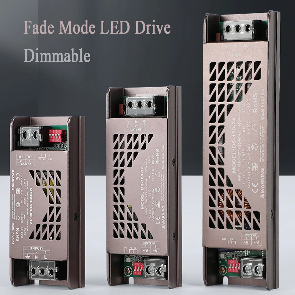 Fade Mode LED Netzteil Mute Beleuchtung Gerät DC 12V 24V 60W 100W 200W Transformator Dimmbare LED Licht Treiber Power Adapter Image