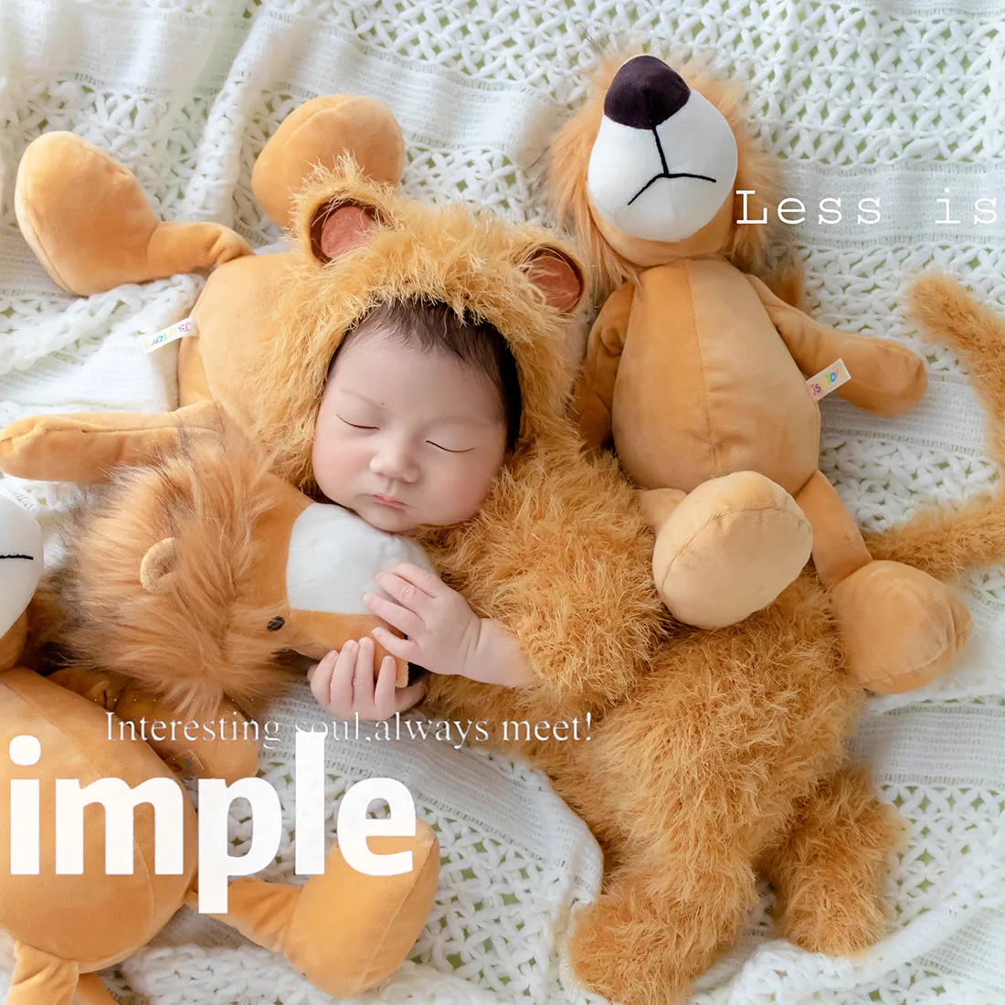 Neugeborenen Löwe Kostüm und Spielzeug Set gestrickt Baby Teddybär Strampler Baby Outfit Neugeborenen Fotografie Prop Säuglingskleidung Set Image