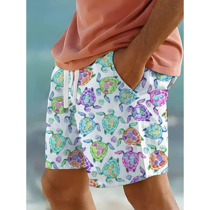 Strandshorts mit Meeresschildkröten, Tier-3D-Druck, für Herren, übergroß, Surfbrett, Sporthose, Badebekleidung, Badeanzüge, Badehose, Kinderkleidung Image