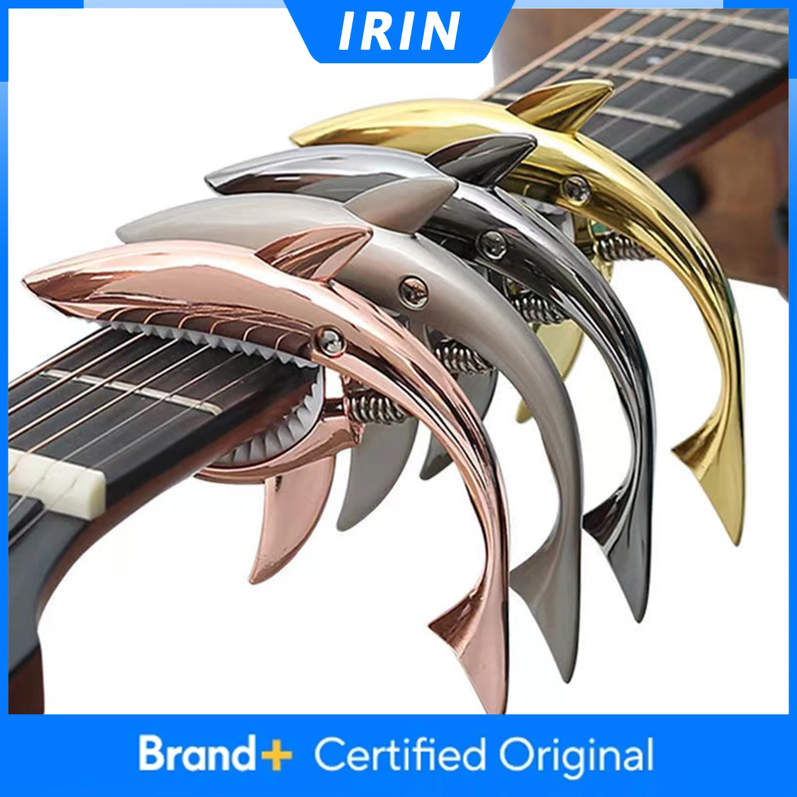 IRIN Metal Shark Gitarren-Kapodaster, klassischer E-Gitarren-Kapodaster, hochwertige Zinklegierung, Wechselclip, Bass, Brücke, Gitarrenzubehör Image