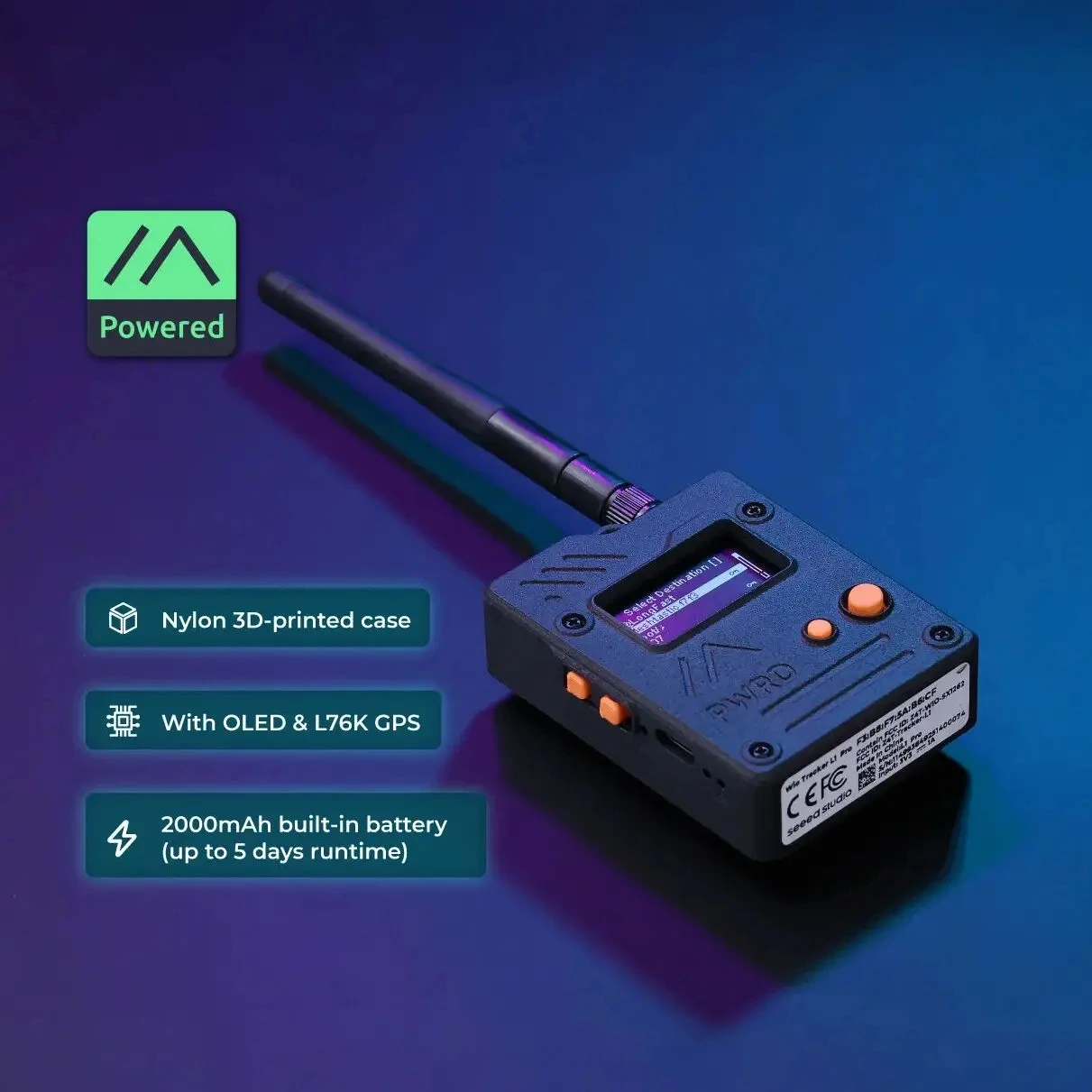 868MHz 915MHz Wio Tracker L1 Pro Meshtastic Node Tracking LoRa nRF52840, L76K GPS 862–930 MHz, eingebaute Batterien Image