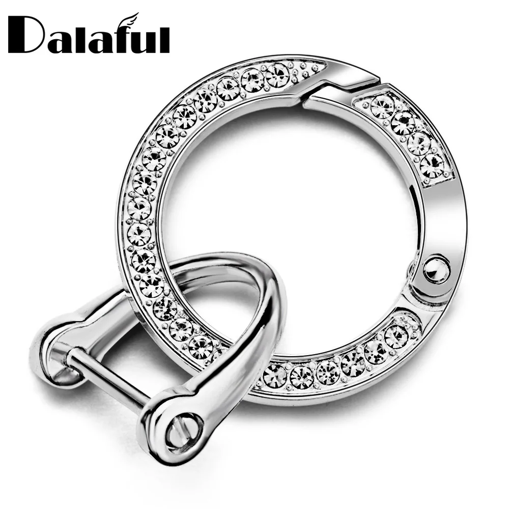 Mode Luxus Strass Keychain Kristall O Ring Frühling Keyfob Steigbügel Schlüsselring Metall Anschluss Schnalle Schlüssel Ketten Halter ZH02 Image