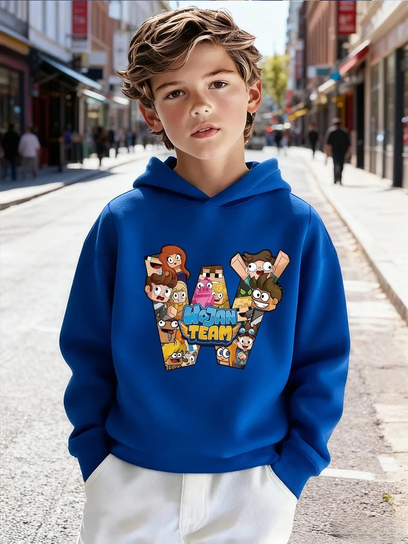 2026Kids'Wojan Team Character Graphic Kapuzenpullover | Weicher Fleece-Kinderpullover für Freizeitkleidung Image