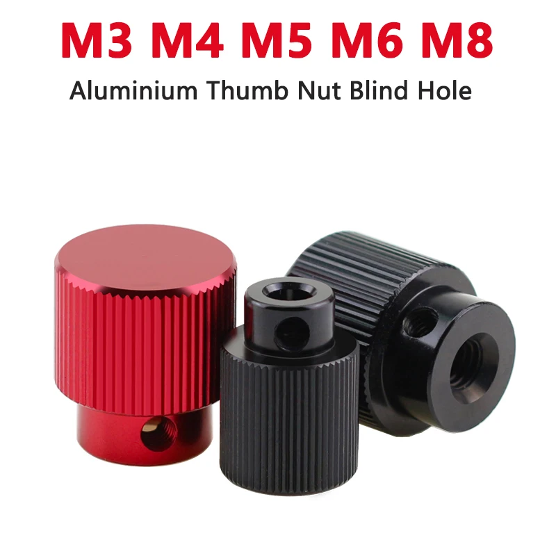 1pc m3 m4 m5 m6 m8 Daumen mutter Rahmen Sackloch Hand Mutter mit Seiten loch gewinde Aluminium eloxiert gerade