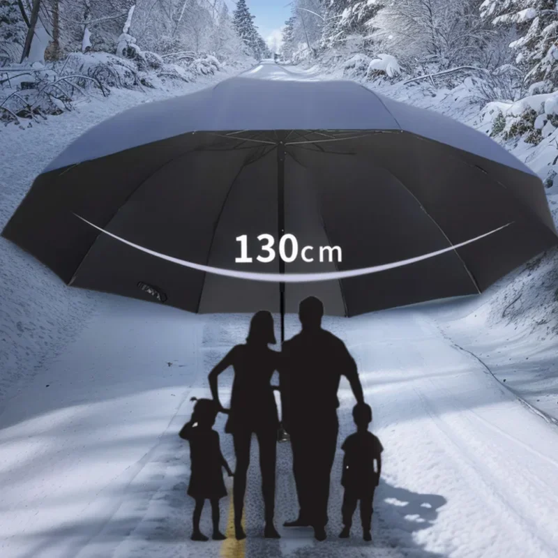 130 cm übergroßer Klappschirm, wind- und wasserdicht, großer Sonnenschirm und Regenschirm für Reisen und Familiengebrauch Image