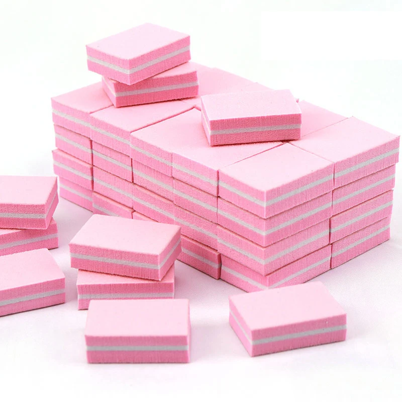 100 Stück professioneller Mini-Nagelkunstpuffer 100/180 Schleifpapier Maniküre Pflegefeile Schleifen Polieren NailsFile Schleifgeräte Werkzeug Image