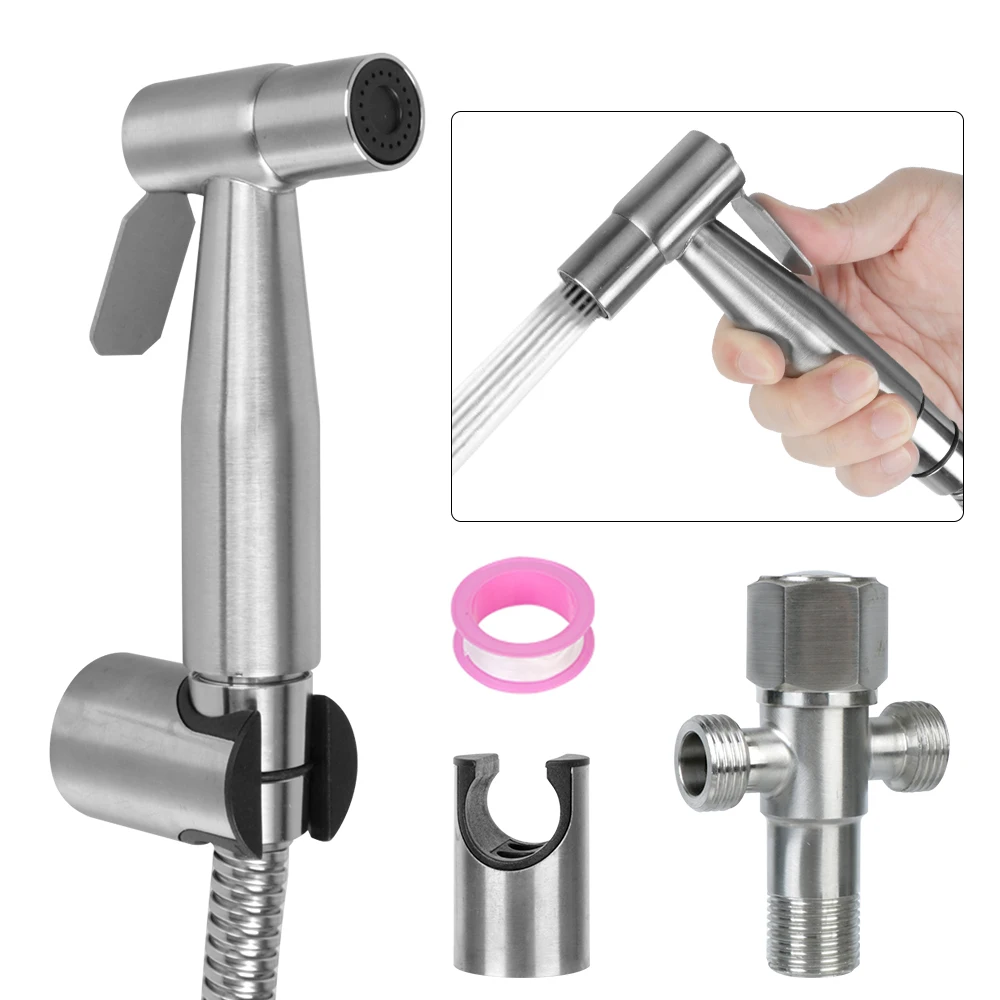 Handbrause Hand-Bidet-Wasserhahn Bidet-Sprühgerät-Set für Toilette, selbstreinigend, für Badezimmer, Handbrause aus Edelstahl