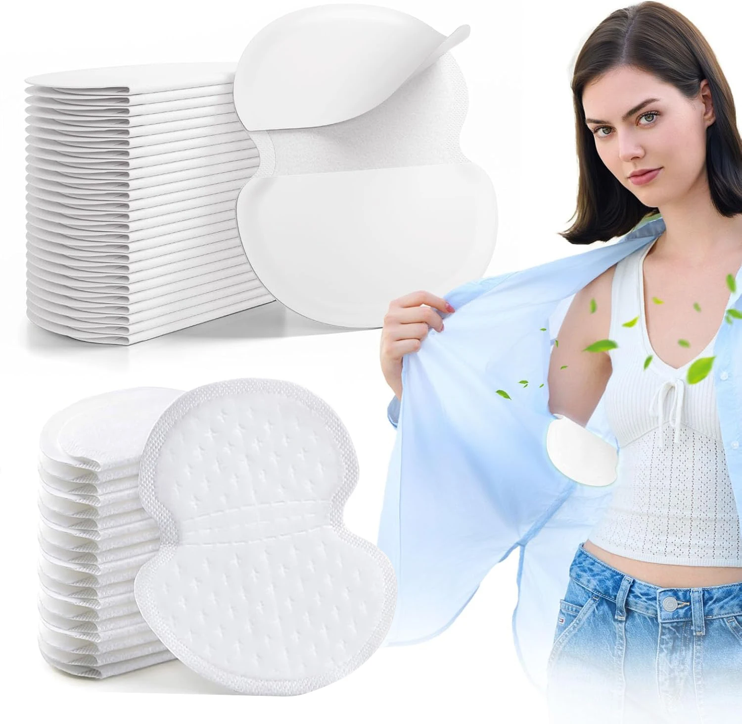 10–80 Stück Achselschweißpads für Damen und Herren, Kampfhyperhidrose, bequem, ohne Geschmack, nicht sichtbar, extra selbstklebend, Einwegartikel Image