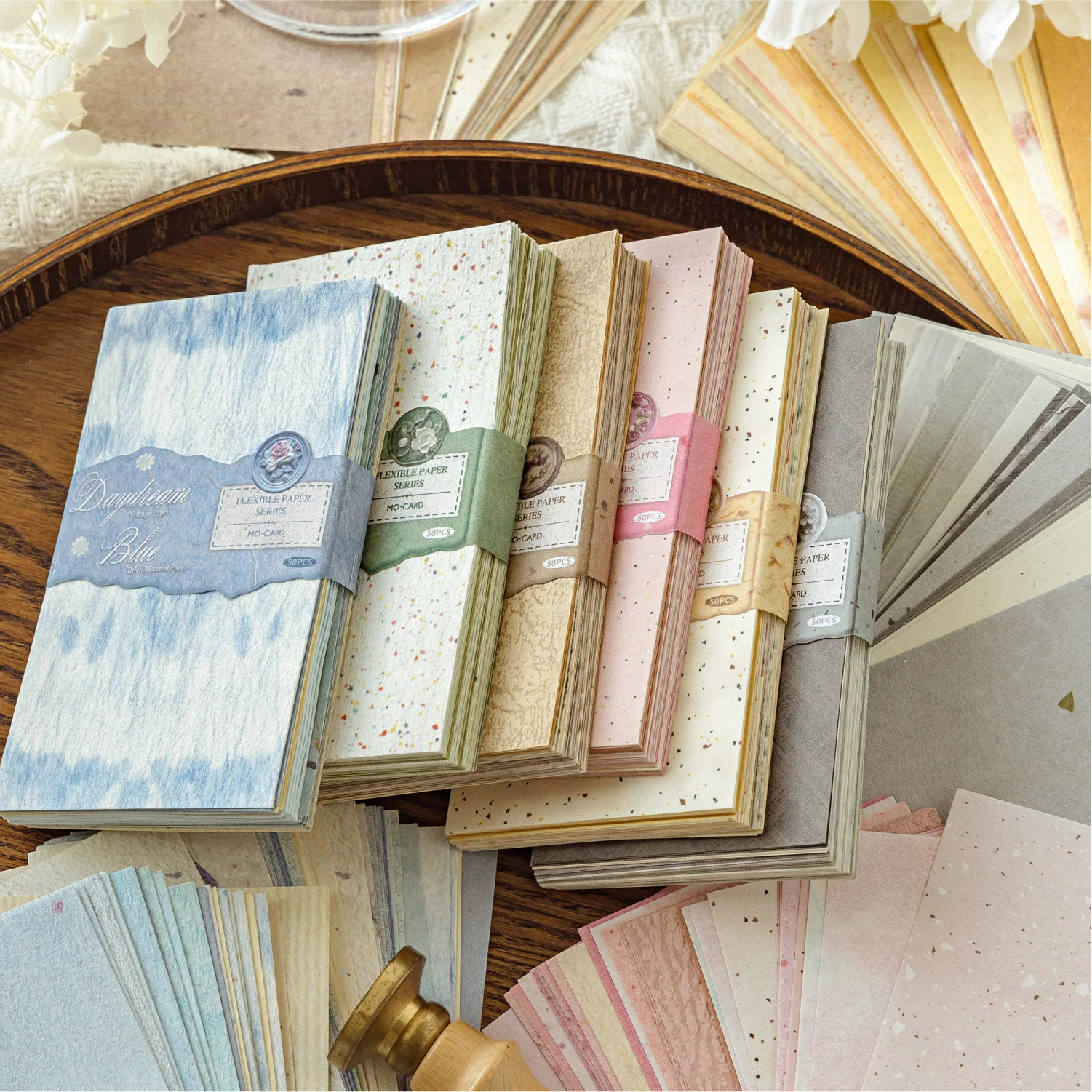 50 teile/los Memo Pads Material Papier Zärtlichkeit Zwischen Papiere Junk Journal Scrapbooking Retro Hintergrund Dekoration Papier Image