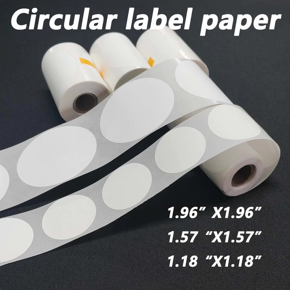 50 mm/1,96 Zoll Kreisaufkleberetiketten für Phomemo M110/M120/M220/M200 Drucker, 1,18 Zoll selbstklebende runde Etiketten, 1,57 Zoll Thermoaufkleber Image