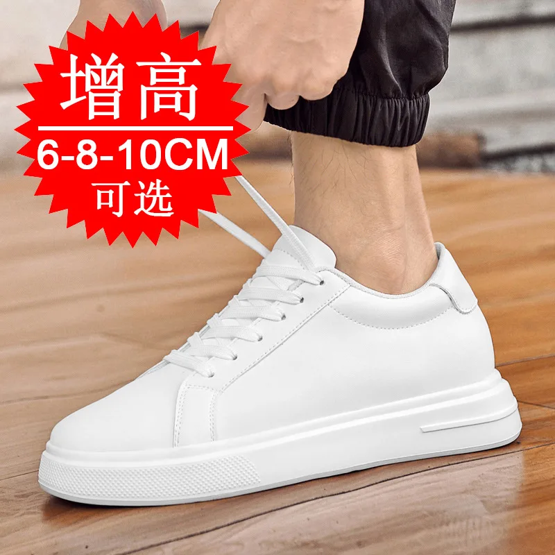 Mode PU Leder Aufzug Schuhe für Männer 6 cm 8 cm 10 cm Unsichtbare Höhe Erhöhen Weiße Turnschuhe Cortex erhöhen Casual Schuhe