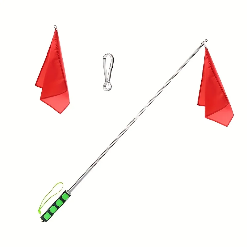 1-teiliges ausziehbares Pferdetrainingssystem mit Teleskopstange und Haken – robuste Rot-/Weiß-Flagge, Schnellverschluss-Mechanismus, Springen anzeigen und Langlauf – tragbar – geeignet für Anfänger und Fortgeschrittene – langlebige Fahrstände mit... Image