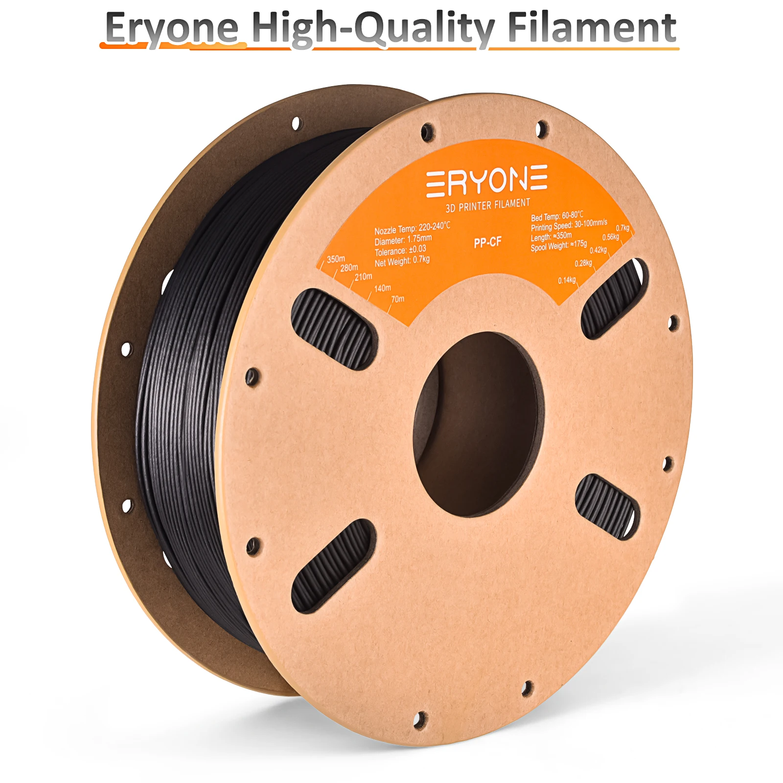 Eryone PP-Kohlefaser, 0,7 kg/PP, 0,9 kg, Premium-Filament, 3D-FDM-Druck, sicheres Material PP, PP-Kohlefaser-/PP-Filament Image