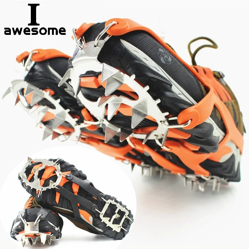 18 Zähne Stahl-Eisgreifer-Spike für Schuhe, rutschfest, Klettern, Wandern, Schnee, Spikes, Steigeisen, Stollen, Griffe, Stiefelabdeckung, Steigeisen Image