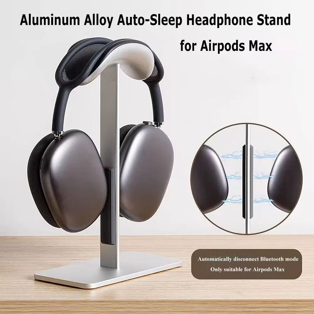 Kopfhörerständer aus Aluminiumlegierung, abnehmbarer Headset-Halter mit automatischem Schlaf, Ausstellungsregal für Airpods Max mit rutschfestem Silikonpolster Image