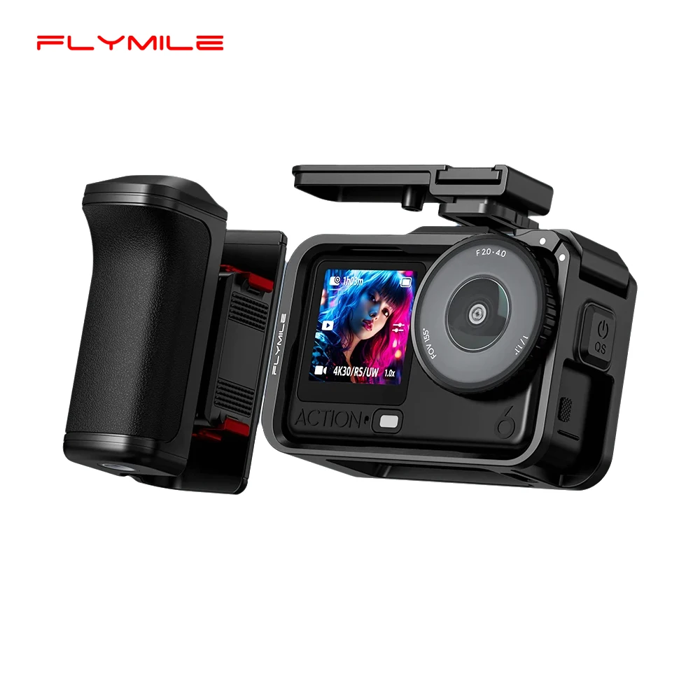 Flymile Street Grip Kit Fotografie-Griff für DJI Osmo Action 6, Kameragriff, Erweiterungshalterung mit Auslöser-Zubehör Image