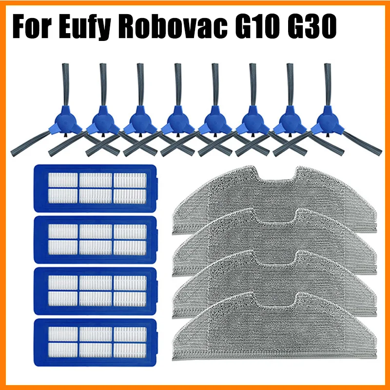 Hepa-Filter Seite Pinsel Mopp Lumpen Tücher Ersatz Für Eufy Robovac G10 G30 Roboter Staubsauger Ersatzteile Kits Zubehör Image