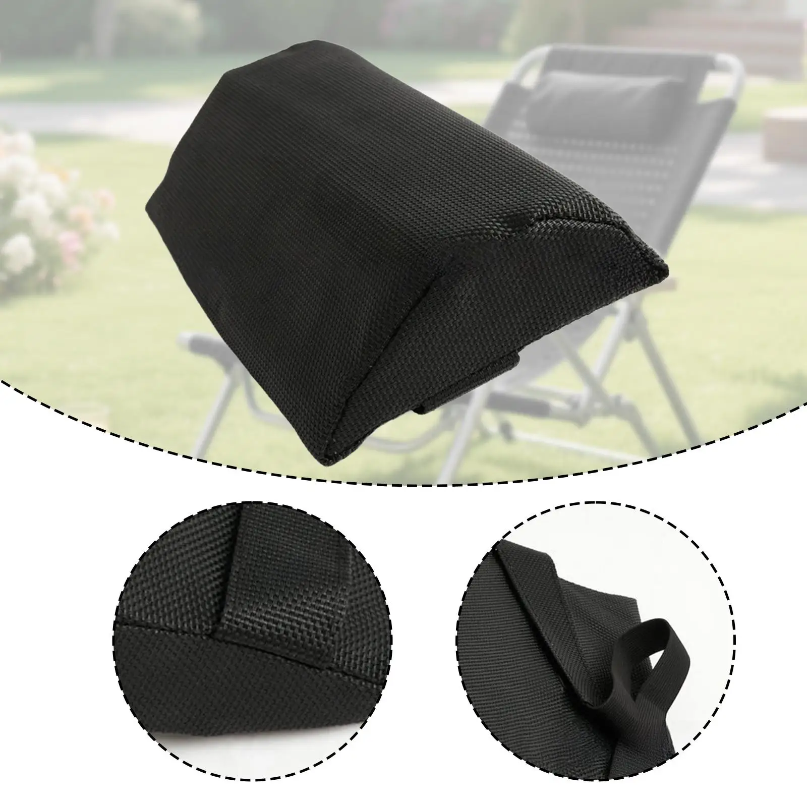 Tragbare Liegestuhl-Kopfstütze aus bequemem Stoffmaterial mit Riemen für Outdoor-Liegestühle und Terrassensitze