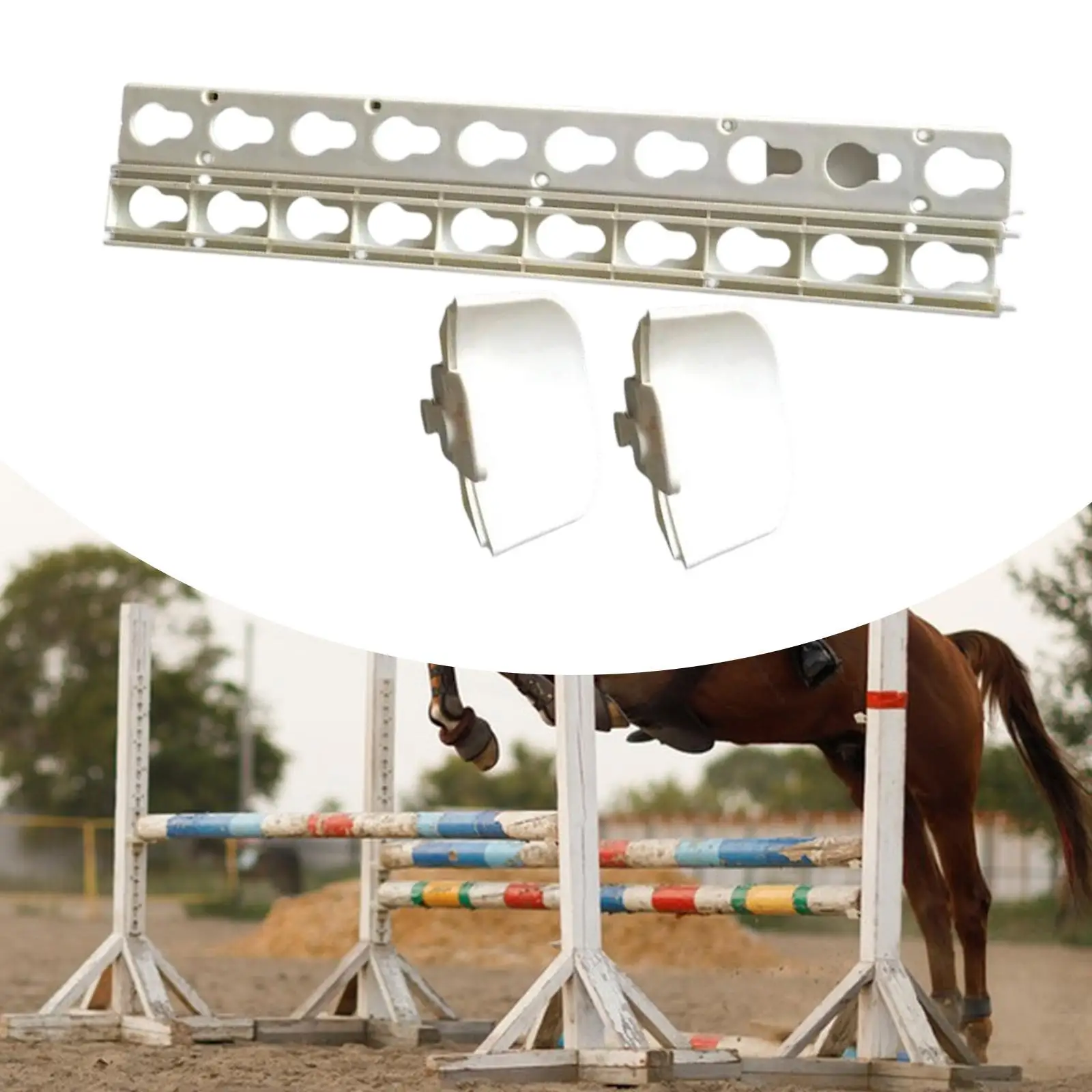 2x Schlüssellochschienen mit Sprungbecher, Sprungbecher-Stützhalter, Hindernisbecher für Erwachsene, Wettbewerb, Outdoor-Aktivitäten, Hobbypferd Image