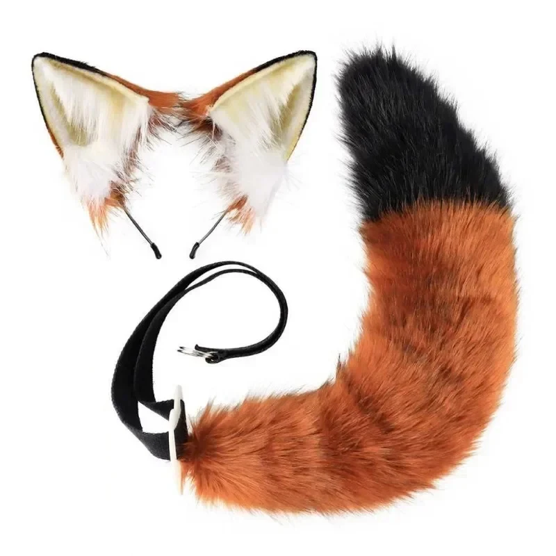 Neue Anime Nick Wilde Cartoon Animation Film Cosplay Ohr Stirnband Set Geschenk Personalisierte Kreative Cos Simulation Fuchsschwanz Prop Image