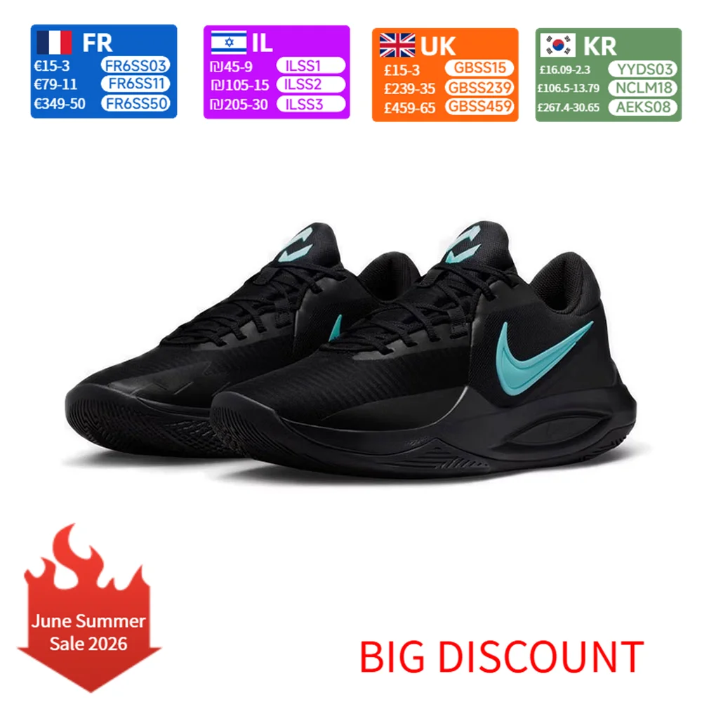 Nike Precision 6 Bequeme und vielseitige Low-Top-Basketballschuhe für Herren in Schwarz IO7605-040