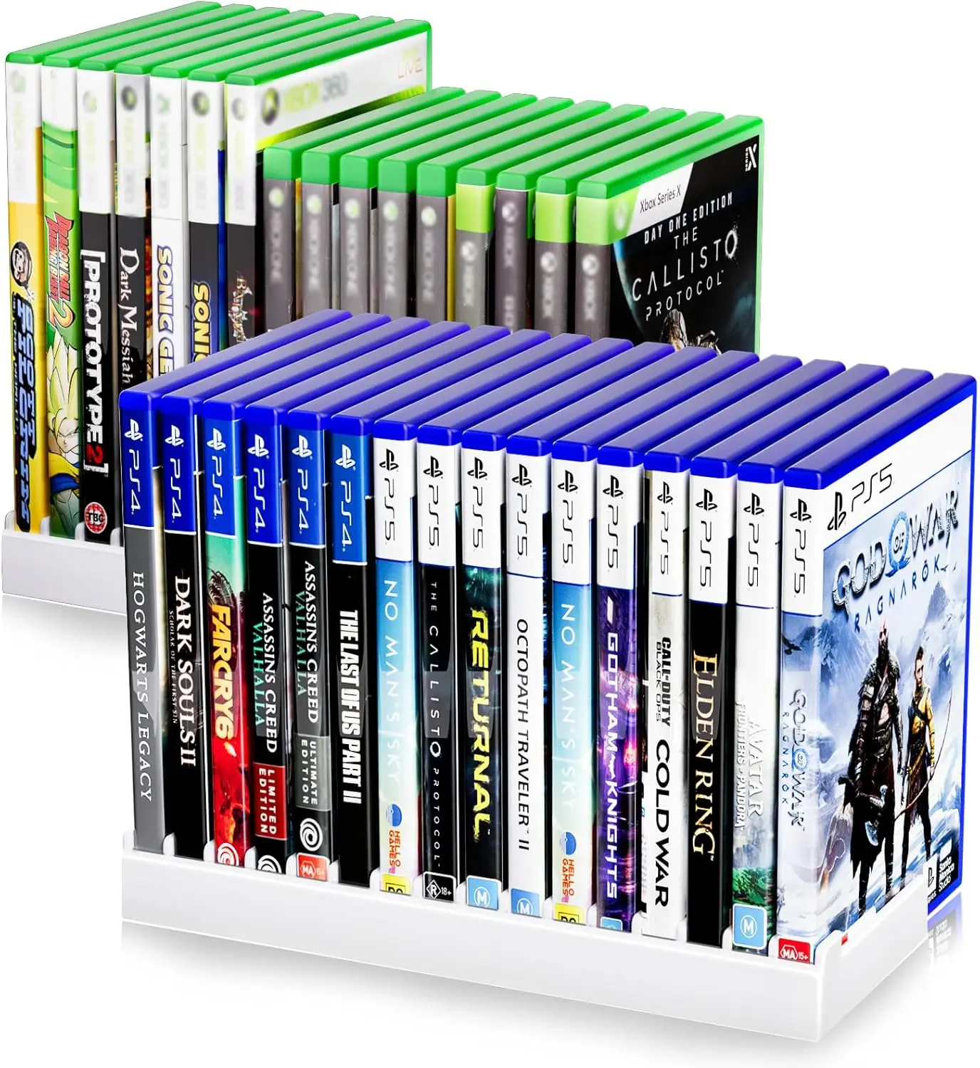 Videospiel-Speicherhalter für PS5/ PS4/ PS3/ PS2/ Xbox One/Xbox Series X/S/Wii/Switch/Switch 2 Game Cases, DVD