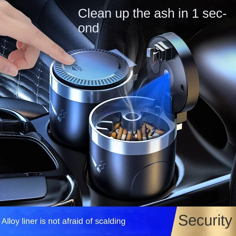 Auto Aschenbecher Mit LED-Licht Universal Legierung Aschenbecher Aluminium Tasse Rauchfreien Auto Aschenbecher Flammschutzmittel Zigarette Halter Box